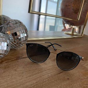 Ray-ban Double Bridge Sunglasses- Black on Gold; Gold